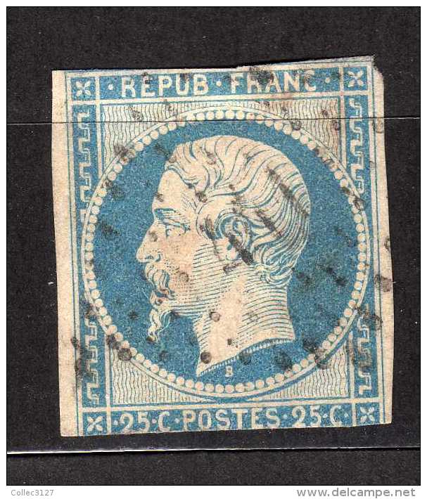 Presidence YT No 10 - 25c Bleu - Scan Recto Verso - 1852 Louis-Napoleon