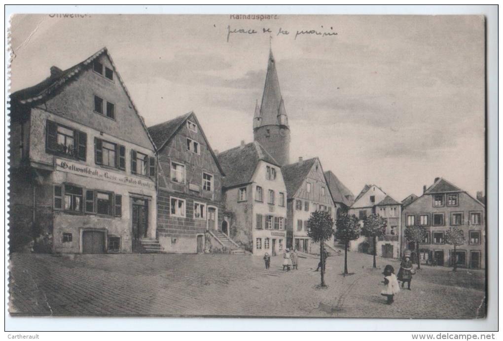 Cpa " OTTWEILER - RATHAUSPLATZ " RARE - 1922 - Kreis Neunkirchen