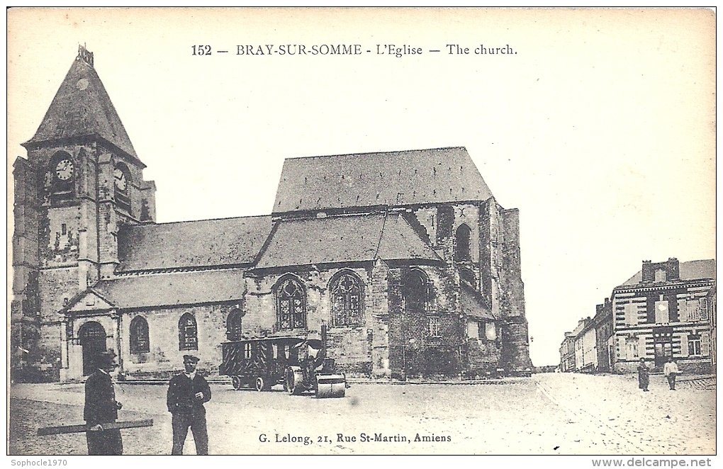 PICARDIE - 80 - SOMME - BRAY SUR SOMME - L'église - Animation Et Rouleau - Bray Sur Somme