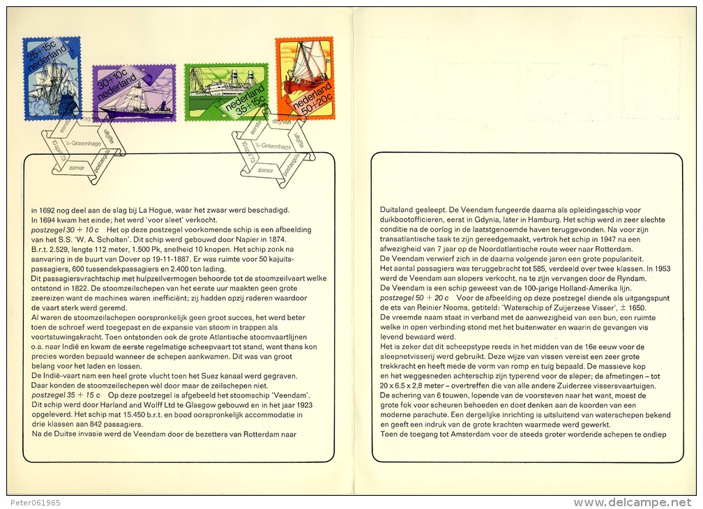 Relatiefolder P.T.T. - Zomerpostzegels 1973 (lees!) - FDC