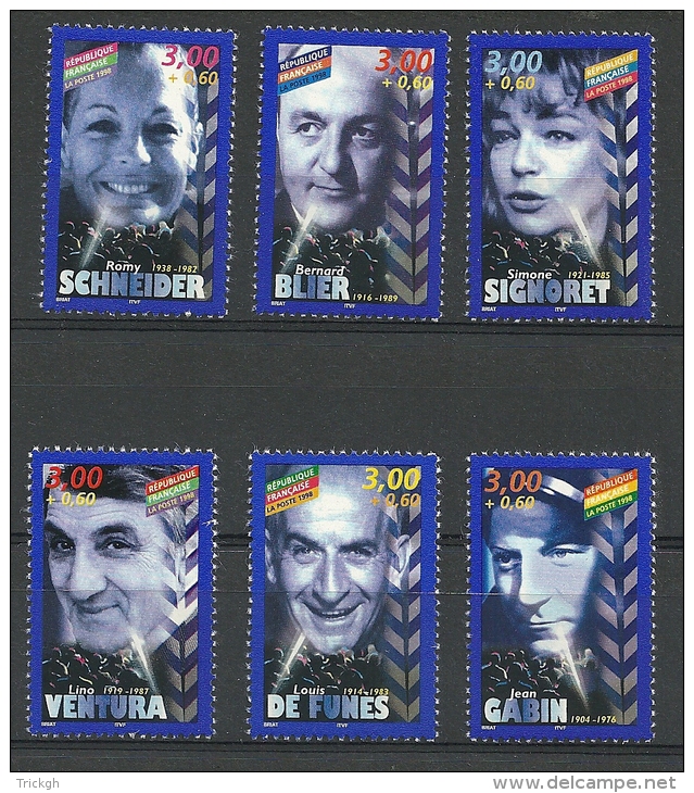 France  Yv 3187-3192** / Cinéma / Schneider Blier Signoret Ventura De Funes Gabin - Cinema