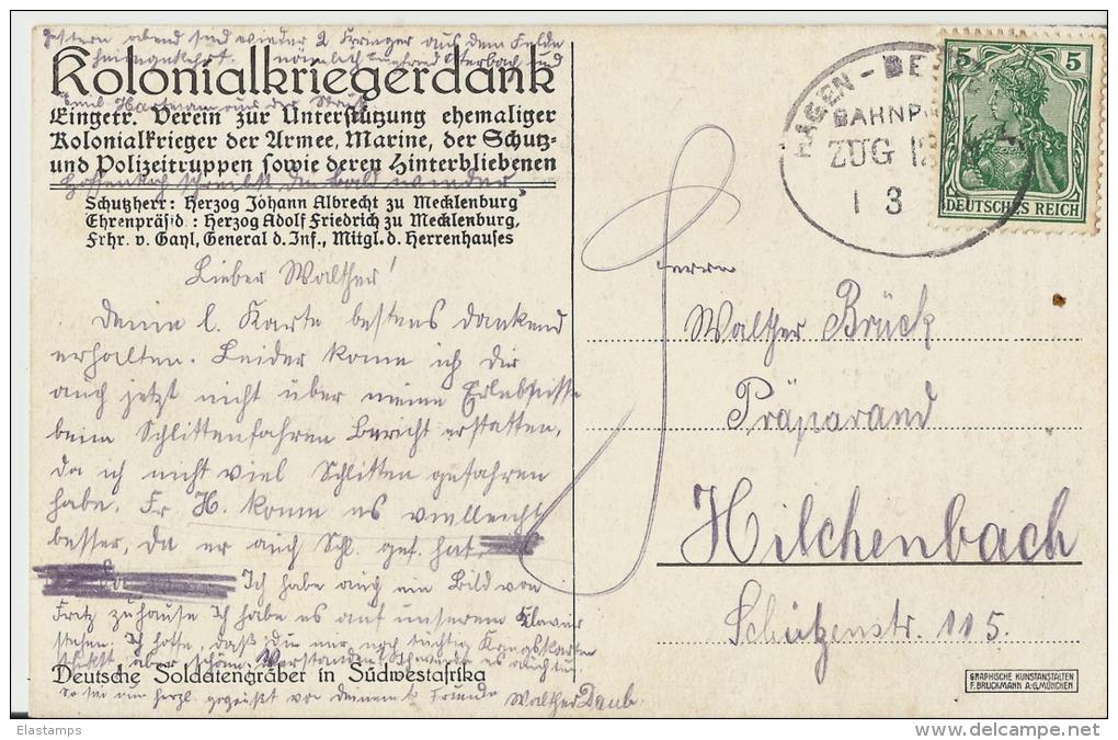 =DE   *AK BAHNPOST  1918 HAGEN-DRESDEN ? - Kriegerdenkmal