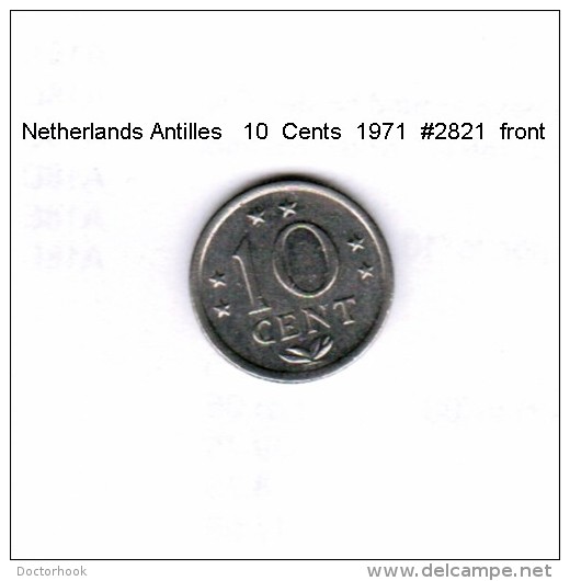 NETHERLAND ANTILLES    10  CENTS  1971  (KM # 10) - Netherlands Antilles