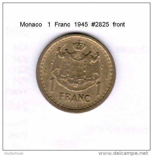 MONACO    1  FRANC  1945  (KM # 120a) - 1922-1949 Louis II