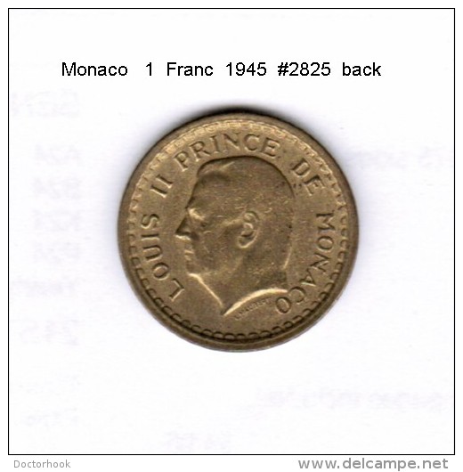 MONACO    1  FRANC  1945  (KM # 120a) - 1922-1949 Louis II