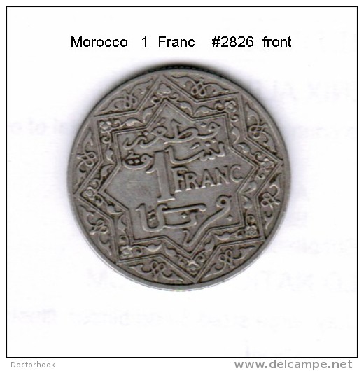 MOROCCO    1  FRANC    (Y # 36.2) - Morocco