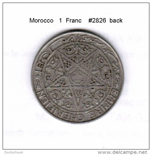 MOROCCO    1  FRANC    (Y # 36.2) - Morocco