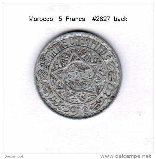 MOROCCO    5  FRANCS    (Y # 48) - Marruecos