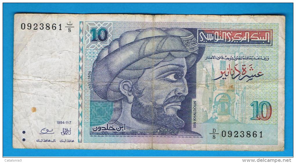 TUNEZ - 10 Dinar  1994 Circulado  P-87 - Tunisia