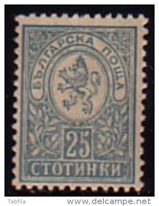 BULGARIA / BULGARIE - 1889 - Serie Courant - Petit  Leone - 25 St.** Original Gomme 12 3/4 Sofia Edition - Unused Stamps