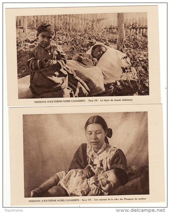 Carte Postale Missions D'extrême Nord Canadien Série VII (10 Car) Inuit Esquimaux Femme Enfant Bébé Missionnaires Oblats - Non Classificati