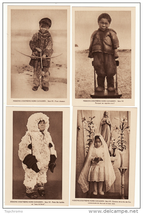 Carte Postale Missions D'extrême Nord Canadien Série VII (10 Car) Inuit Esquimaux Femme Enfant Bébé Missionnaires Oblats - Non Classificati