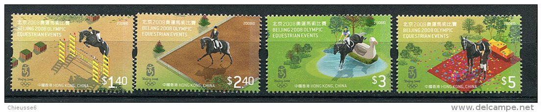 Hong Kong ** N° 1401 à 1404 - J.O. De Pekin (sport équestre) - Neufs