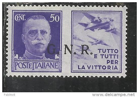 ITALIA REGNO ITALY KINGDOM 1944 REPUBBLICA SOCIALE ITALIANA PROPAGANDA DI GUERRA RSI GNR CENT. 50 III TIPO MNH - War Propaganda