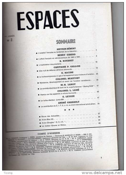 LA REVUE DE L AVIATION ESPACES - NUMERO 2 FEVRIER 1946 ( VOIR LE SOMMAIRE EN SCANNER ) RARE - Flugzeuge