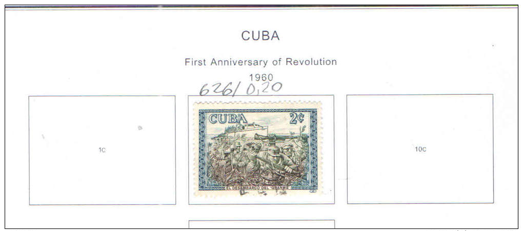Cuba 1960 Used Stamps Revolution. Scott. A/626 See Scan - Usati