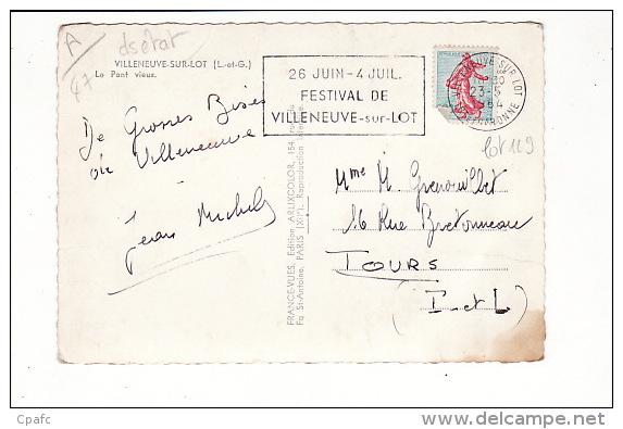 Carte 1960 VILLENEUVE SUR LOT / LE PONT VIEUX - Villeneuve Sur Lot