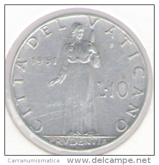 VATICANO 10 LIRE 1951 - Vatican