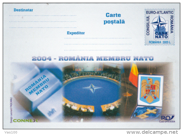 NATO, MILITARY FORCES, ROMANIA- NEW MEMBER, PC STATIONERY, ENTIER POSTAL, 2004, ROMANIA - NATO