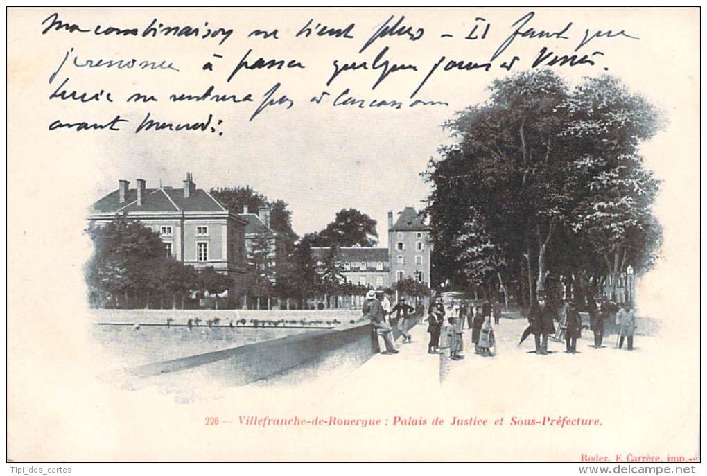12 - Villefranche-de-Rouergue - Palais De Justice Et Sous-Préfecture - Villefranche De Rouergue