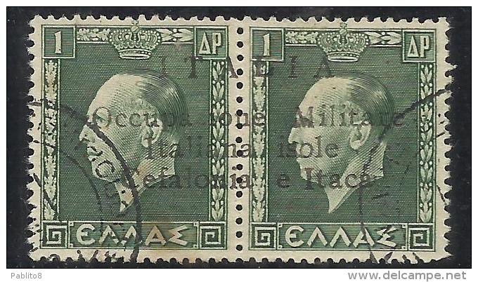 OCCUPAZIONE ITALIANA CEFALONIA E ITACA KEFALONIA ITHACA 1941 KING GEORGE II RE GIORGIO ARGOSTOLI 1 + 1 D USED - Cefalonia & Itaca