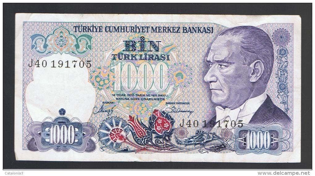 TURQUIA - TURKEY - 1000 Liras 1970   Circulado  P-196 - Turquie