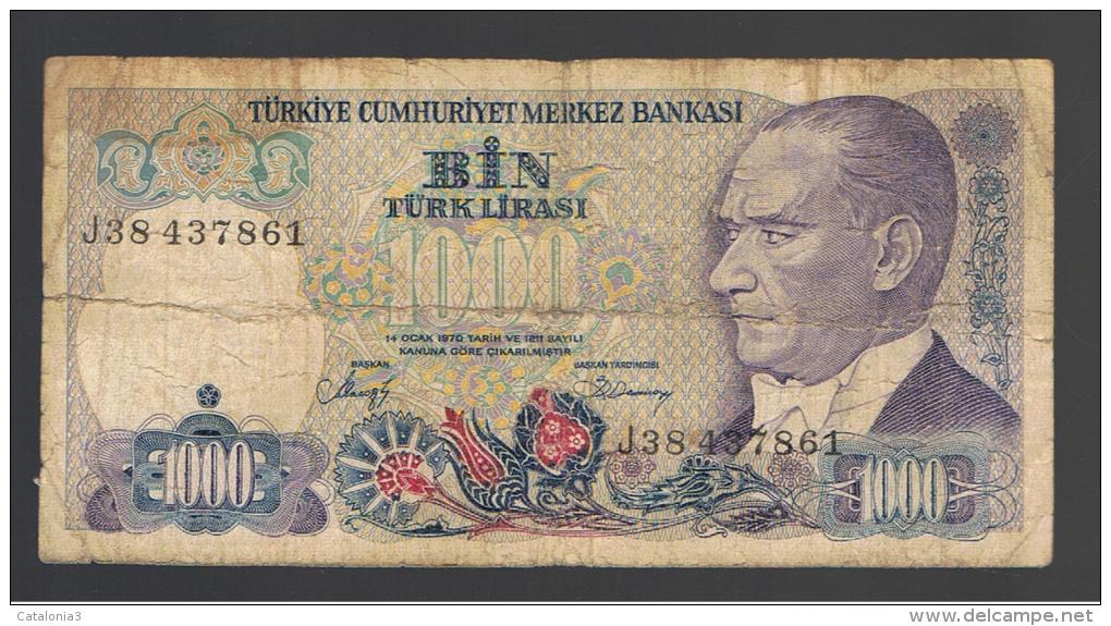 TURQUIA - TURKEY - 1000 Liras 1970   Circulado  P-196 - Turchia