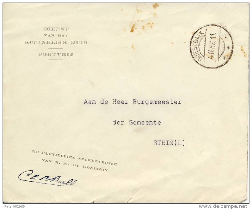 Koninklijke Brief - Van Soestdijk Naar Stein (L) - 1963 - Covers & Documents