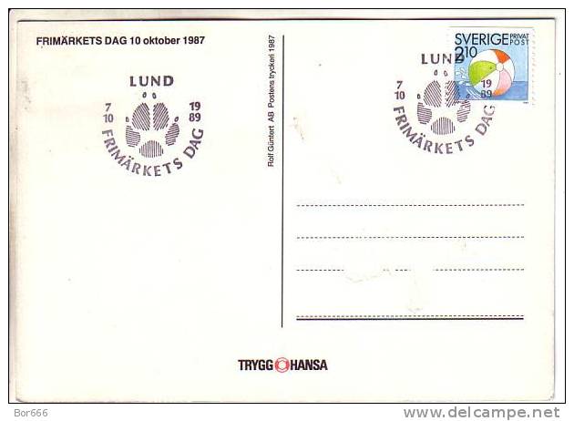 GOOD SWEDEN Postcard With Special Cancel 1989 - Stamp Day - Postal Stationery