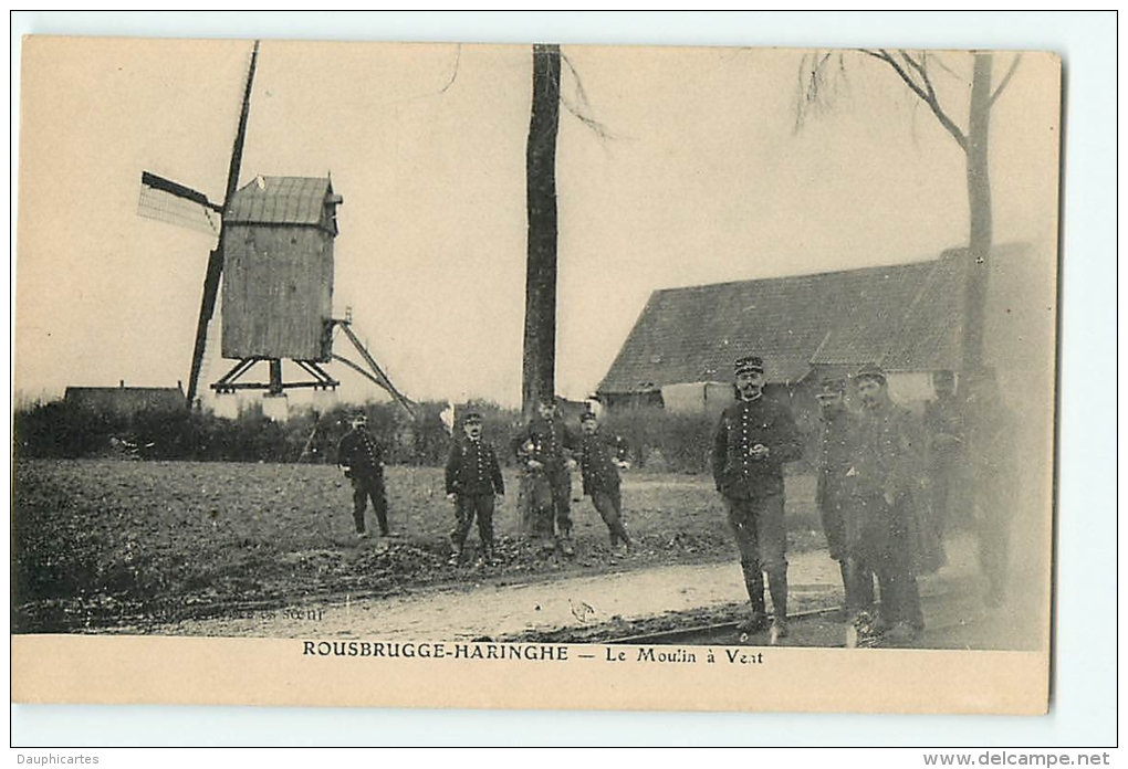 ROUSBRUGGE HARINGHE : Le Moulin à Vent. 2 Scans. - Poperinge