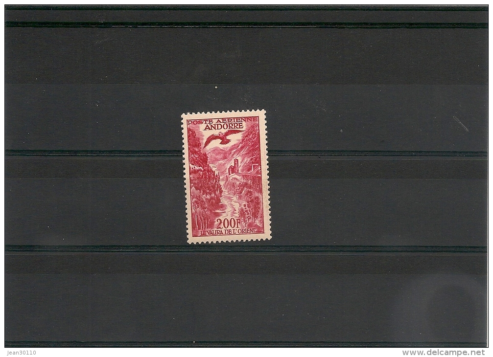 ANDORRE  Année 1955/57 P.A  N° Y/T :3*  Côte : 22,00 € - Poste Aérienne