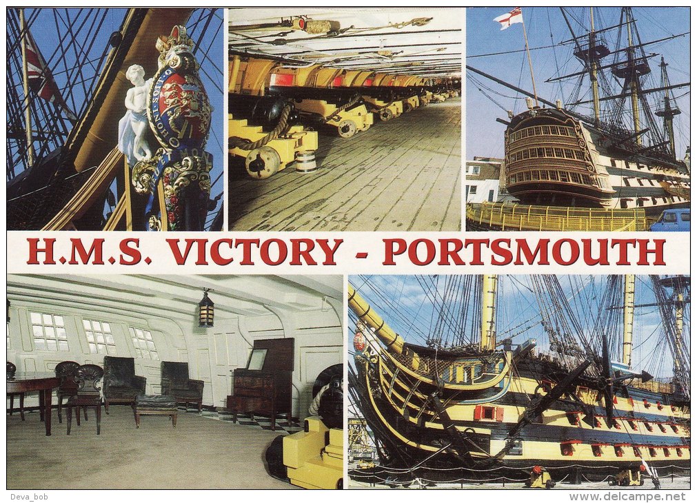 Multiview Postcard PORTSMOUTH Ship Victory Warrior Dockyard King Henry VIII - Guerra
