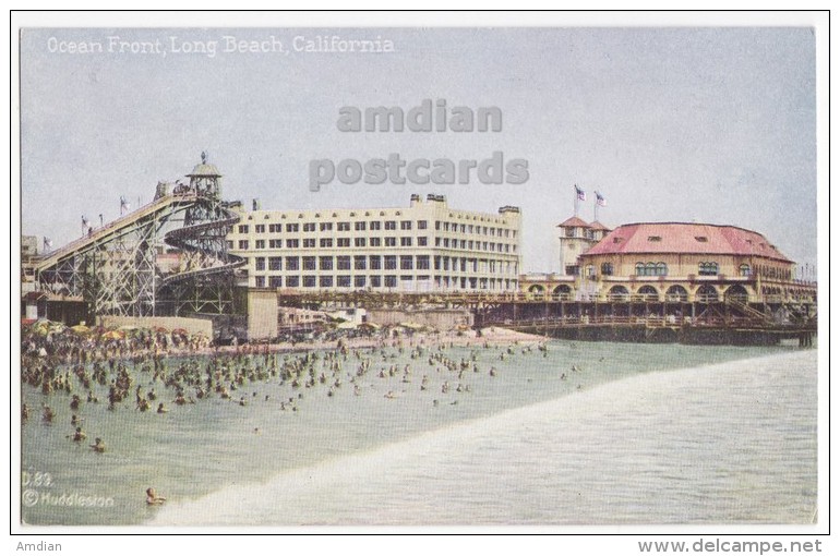 USA - OCEAN FRONT ~LONG BEACH CA ~ C1930s ~AMUSEMENT PARK~ Vintage Postcard~CALIFORNIA  [4281] - Long Beach