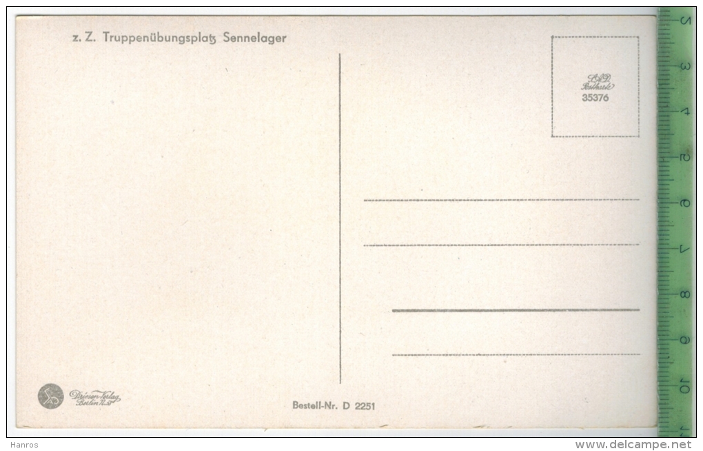 Tr. Üb. Pl. Sennelager-Diebeshof Um 1930/1940, Verlag: Driesen, Berlin , POSTKARTE, Erhaltung: I-II, Karte - Weltkrieg 1939-45