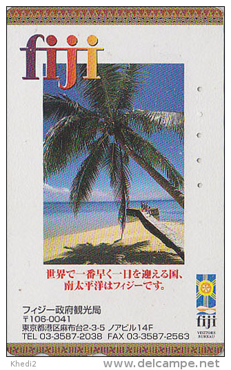 RARE Télécarte Japon - ILES FIDJI ISLANDS / Mer & Palmier Japan Phonecard Telefonkarte - 02 - Fidji