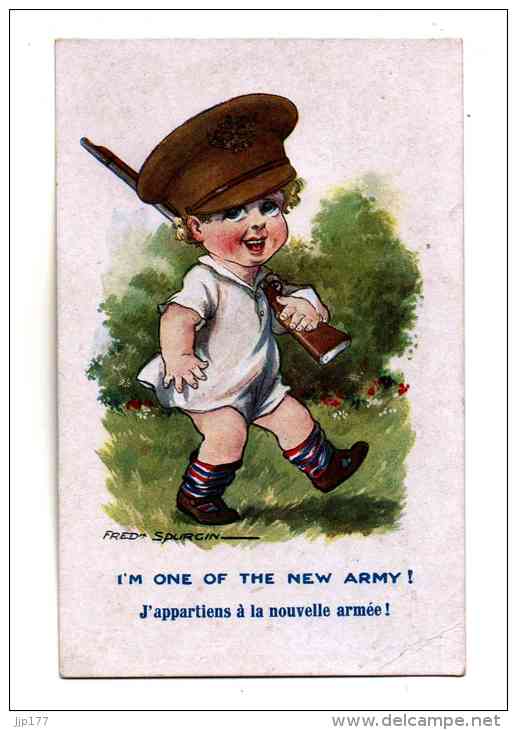 Illustrateur Fred Spurgin Militaria Enfant Soldat One Of The New Army J'appartiens Nouvelle Armée Comique Series 1001 - Spurgin, Fred