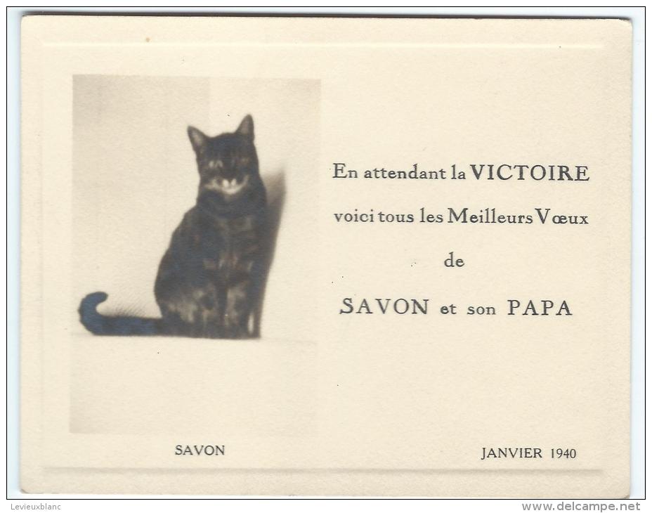 Occupation/Bristol /à Liseré Gaufré/En Attendant La Victoire/ Savon Et Son Papa/Carte De Voeux/1940   CVE23 - Autres & Non Classés