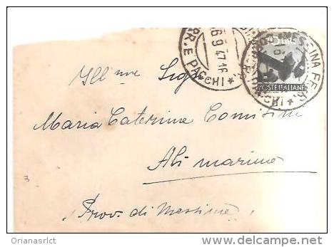 78829)BUSTA CON 10 LIRE DI AFFRNC. DA MESSINA AD ALI MARINE17-09-47 - 1946-60: Storia Postale