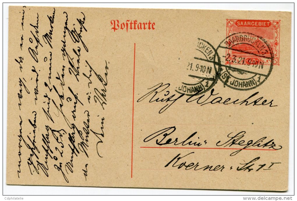 SARRE ENTIER POSTAL OBLITERE - Entiers Postaux