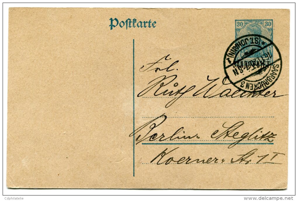 SARRE ENTIER POSTAL OBLITERE - Interi Postali