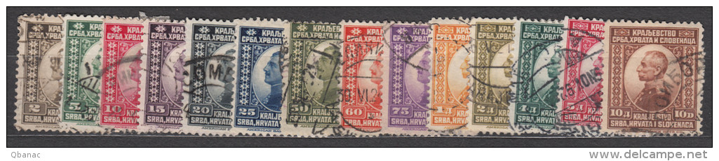 Yugoslavia Kingdom 1921 Mi#145-158 Used - Usados