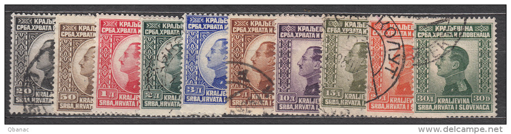 Yugoslavia Kingdom 1924 Mi#176-185 Used - Usati