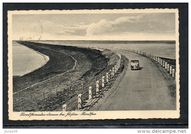 2251  NORDSTRANDERDAMM  BEI HUSUM  - NORDSEE  MIT LPST NORDERHAFEN  ~ 1935 - Husum