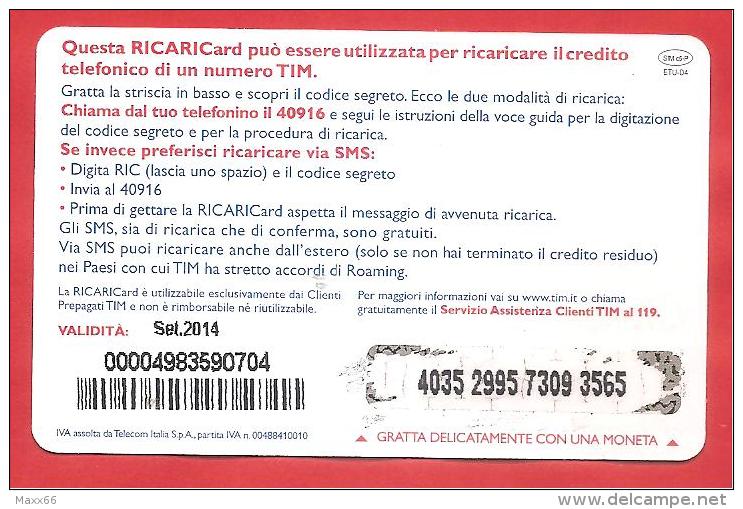 ITALIA - TIM - RICARICARD - RICARICA - STORIA D´ITALIA - SCAD. SETT. 2014 - 5 EURO - Schede GSM, Prepagate & Ricariche