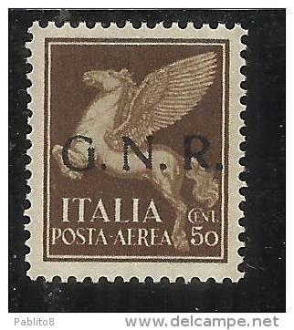 ITALIA REGNO 1944 RSI GNR AEREA CENT. 50 MNH OTTIMA CENTRATURA - Poste Aérienne