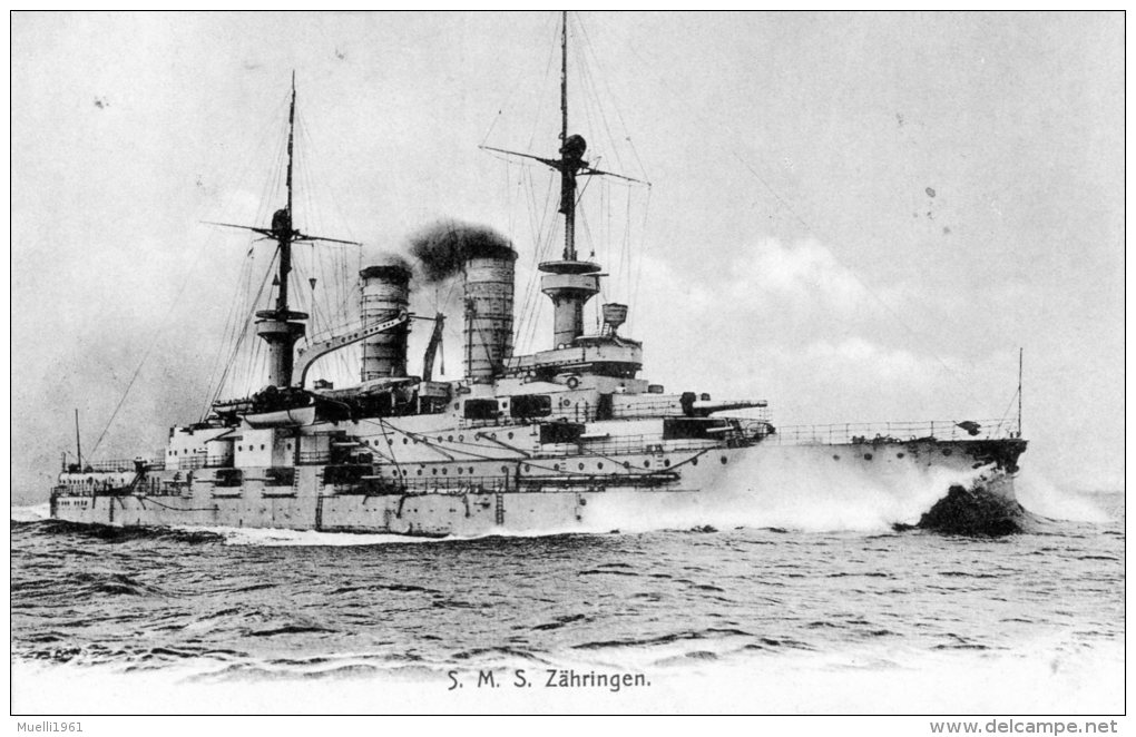 AK  S.M.S. Zähringen, 1906 - Guerra