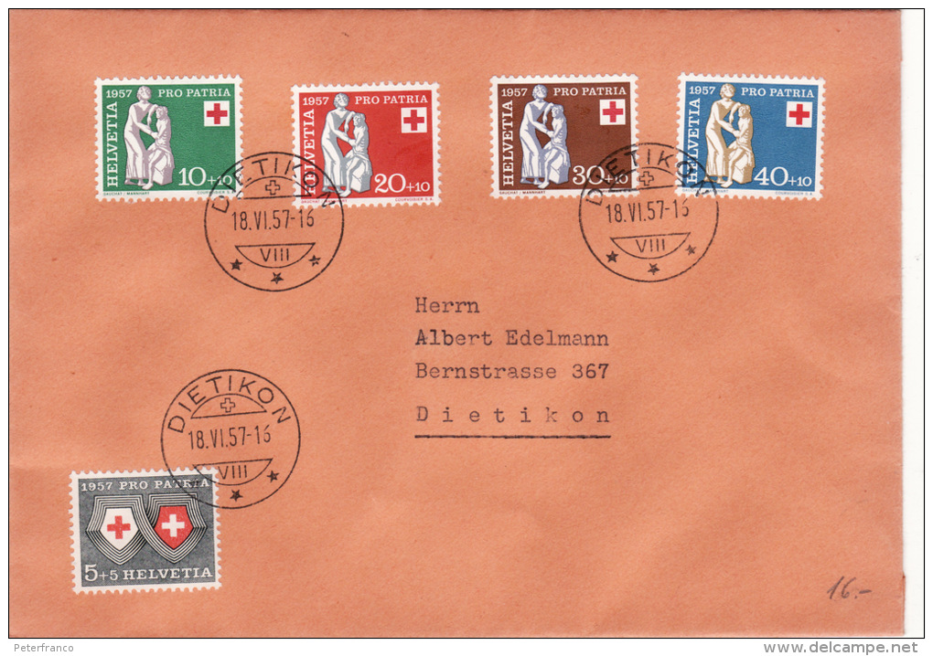 1957 Svizzera - Pro Patria - Storia Postale