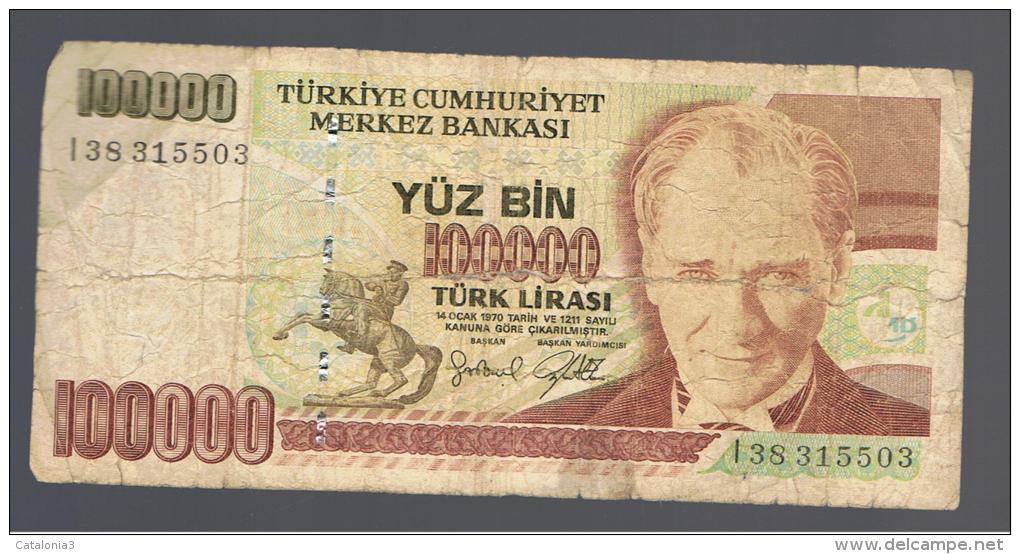 TURQUIA - TURKEY - 100.000 Liras 1970   Circulado  P-205 - Turquie