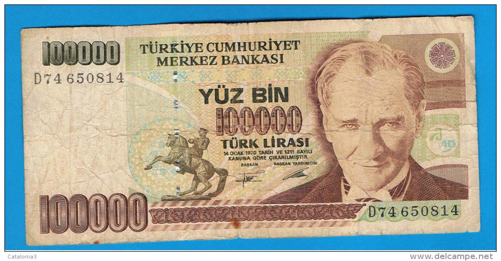 TURQUIA - TURKEY - 100.000 Liras 1970   Circulado  P-206 - Turchia