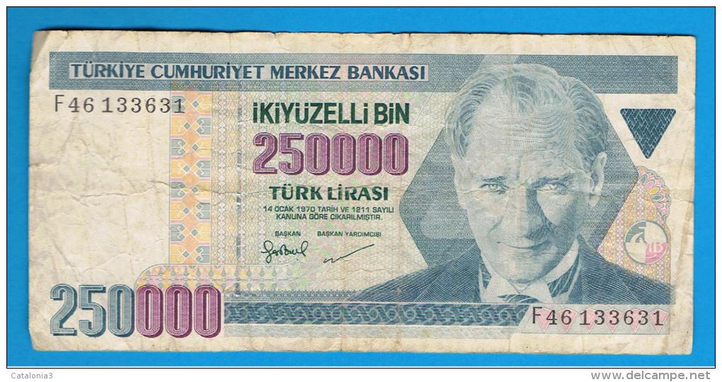 TURQUIA - TURKEY - 250.000 Liras 1970   Circulado  P-211 - Turchia